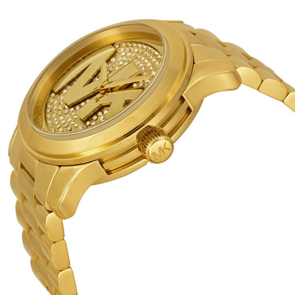 Michael Kors Runway Gold Crystal Pave Dial Bling Watch MK5706