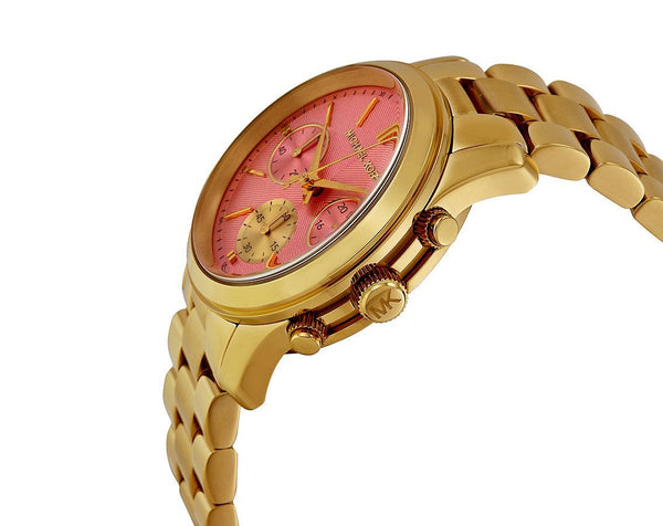 Michael Kors Runway Pink Dial Gold Women's Watch MK6161