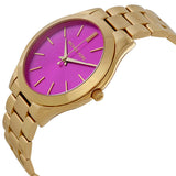 Michael Kors Slim Runway Gold Pink Dial Ladies Watch MK3264