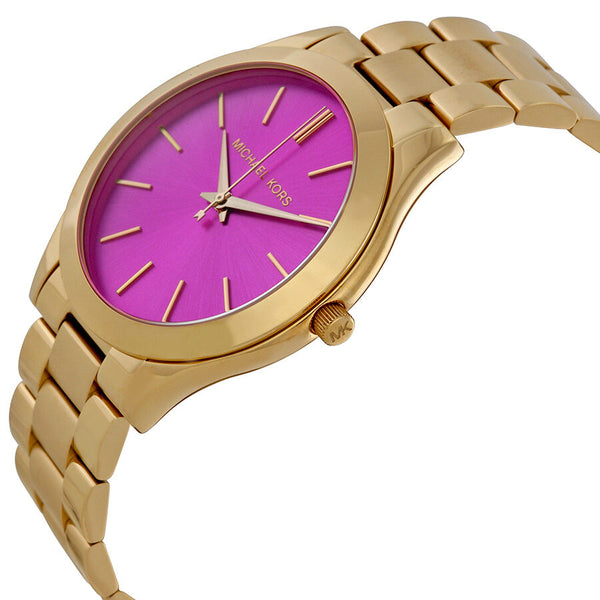 Michael Kors Slim Runway Gold Pink Dial Ladies Watch MK3264