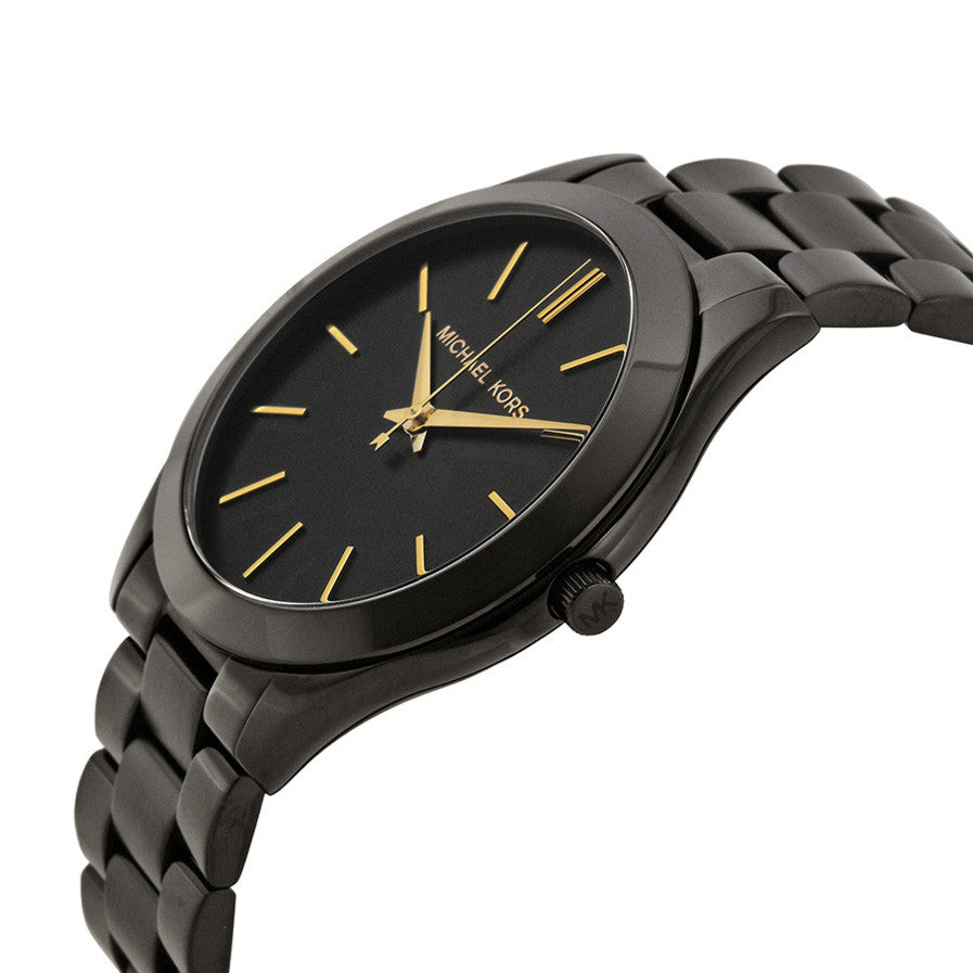 Michael Kors Slim Runway Black Ion-plated Unisex Watch MK3221 - The Watches Men & CO #2