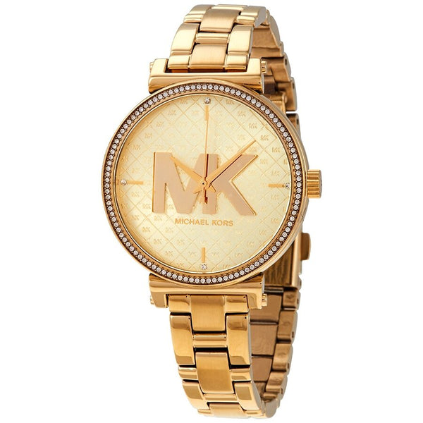 Michael Kors Sofie Quartz Crystal Gold Dial Ladies Watch MK4334 - BigDaddy Watches