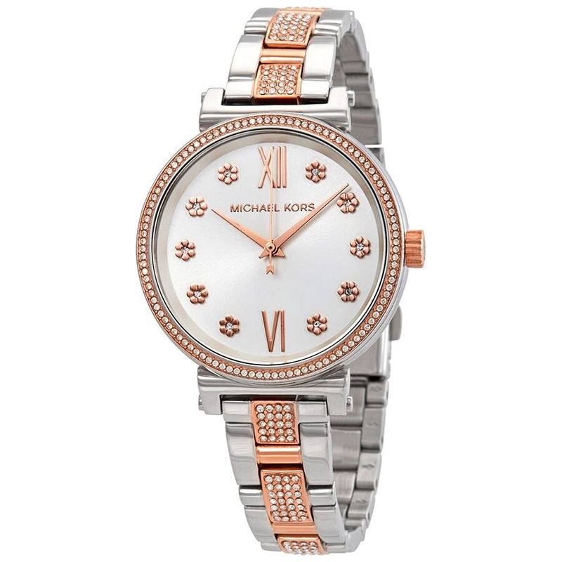 Michael Kors Sofie Crystal Silver Dial Two-tone Ladies Watch MK3880 - BigDaddy Watches