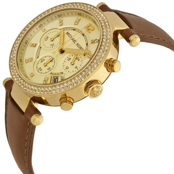 Michael Kors Parker Chronograph Gold Dial Ladies Watch MK2249