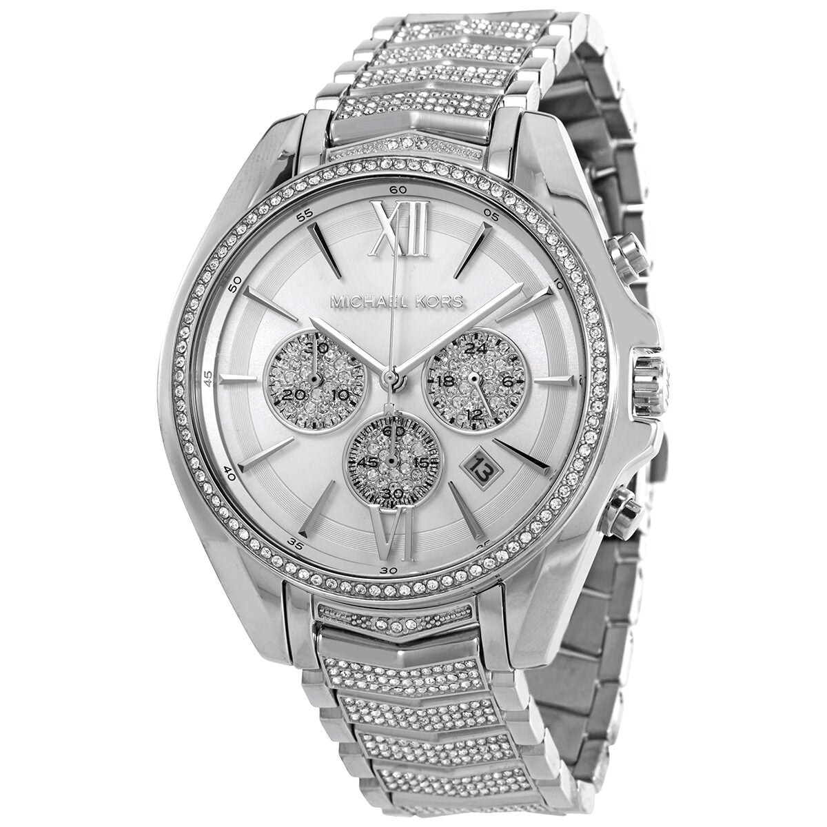 Michael Kors Whitney Chronograph Quartz Crystal Silver Dial Ladies Watch MK6728