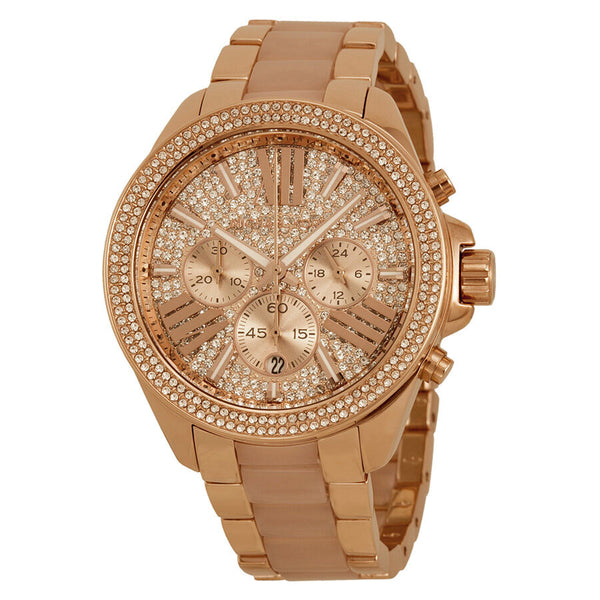 Michael Kors Wren Crystal Pave Dial Chronograph Ladies Watch MK6096 - BigDaddy Watches