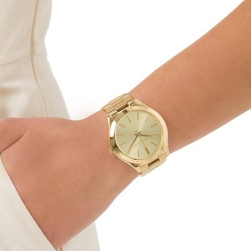 Michael Kors Slim Runway Champagne Dial Ladies Watch MK3179 Water resistance: 50 meters / 165 feet Movement: Quartz  