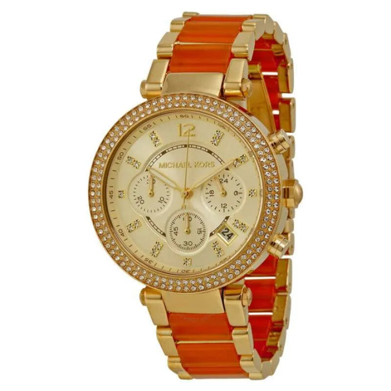 Michael Kors Parker Multi-Function Champagne Dial Ladies Watch MK6139