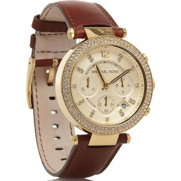 Michael Kors Parker Chronograph Gold Dial Ladies Watch MK2249