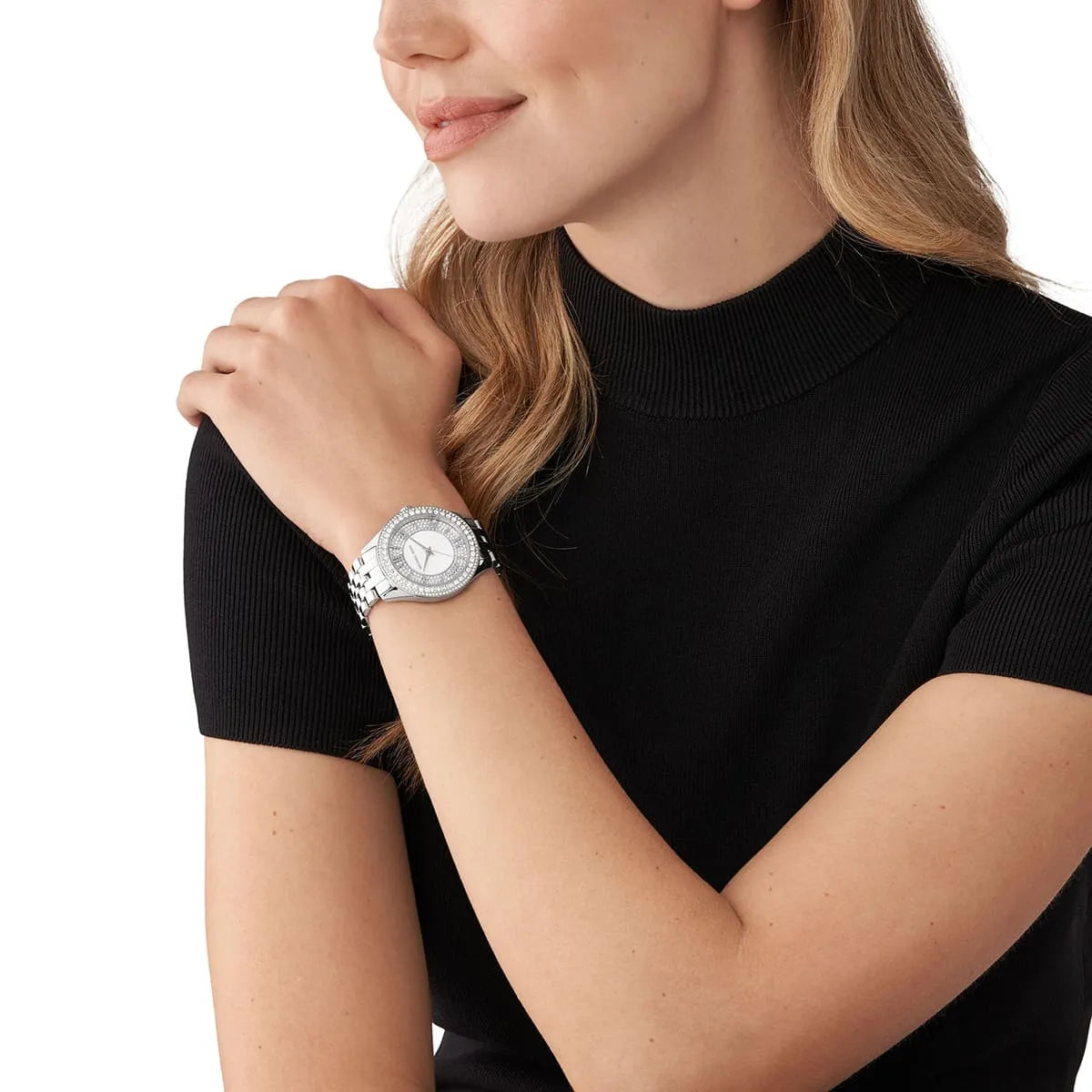 Michael Kors Harlowe Pavé Silver Women's Watch - MK4708