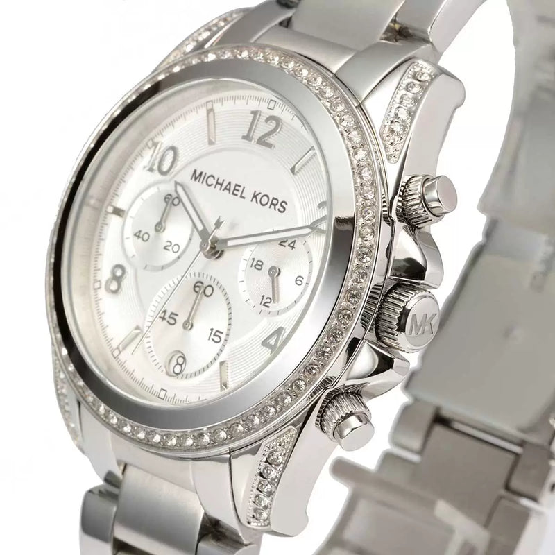 Michael Kors Blair Chronograph White Crystal Dial Ladies Watch MK5165