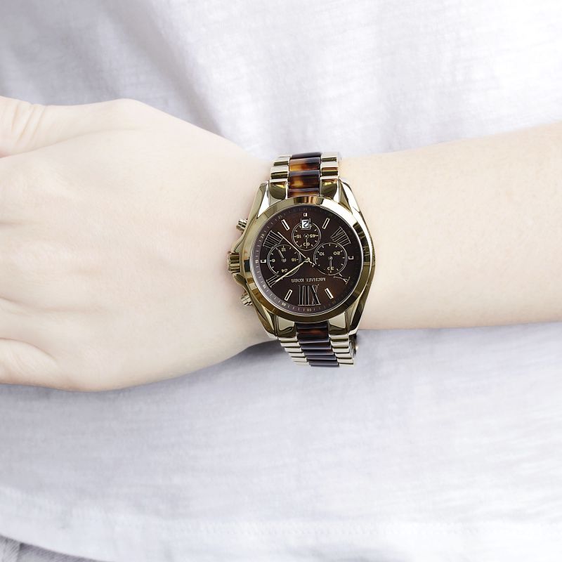 Michael Kors Bradshaw Chronograph Chocolate Dial Ladies Watch MK5696 Water resistance: 50 meters / 165 feet Movement: Quartz  