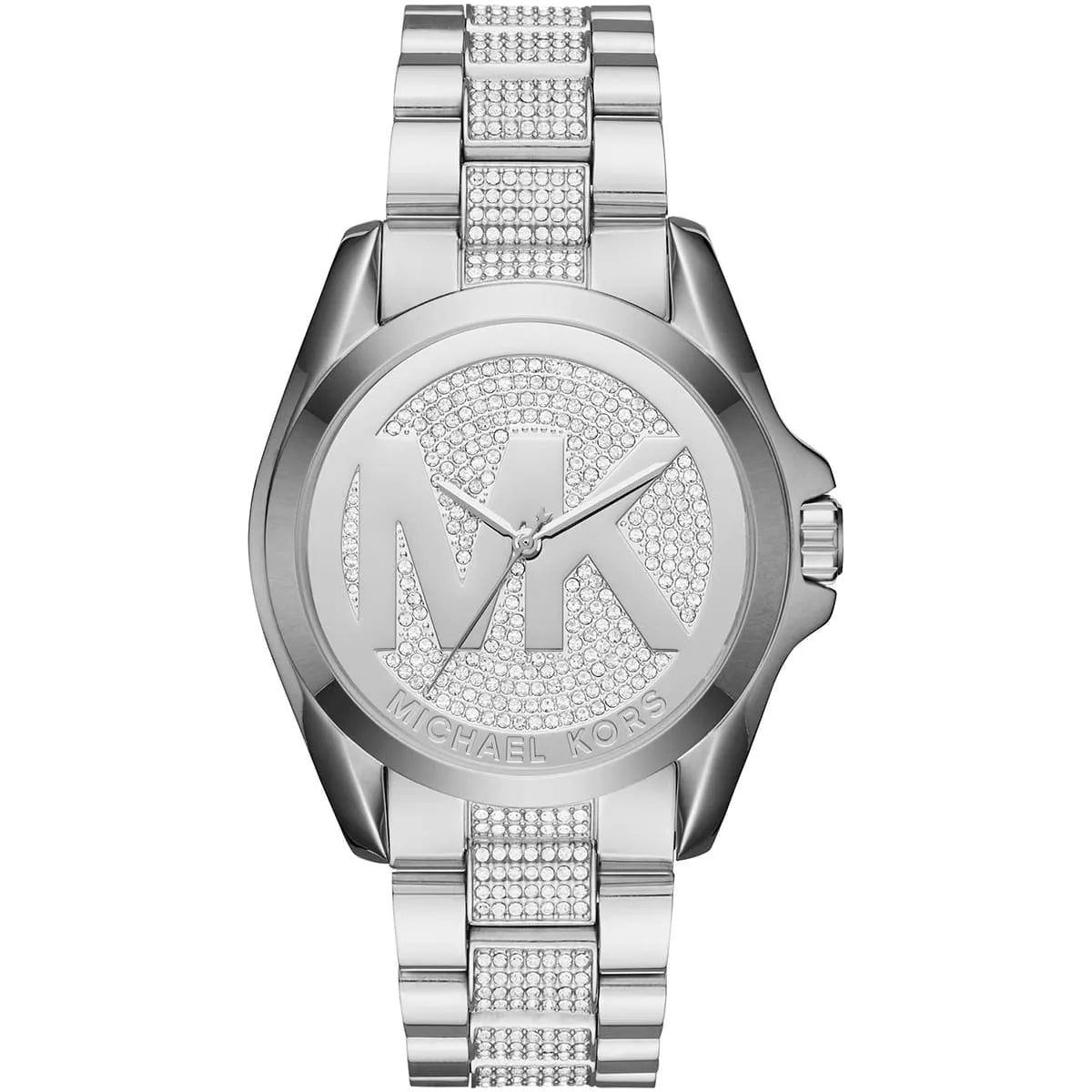 Michael Kors Bradshaw MK6486 silver watch with crystal-embellished dial and stainless steel bracelet
