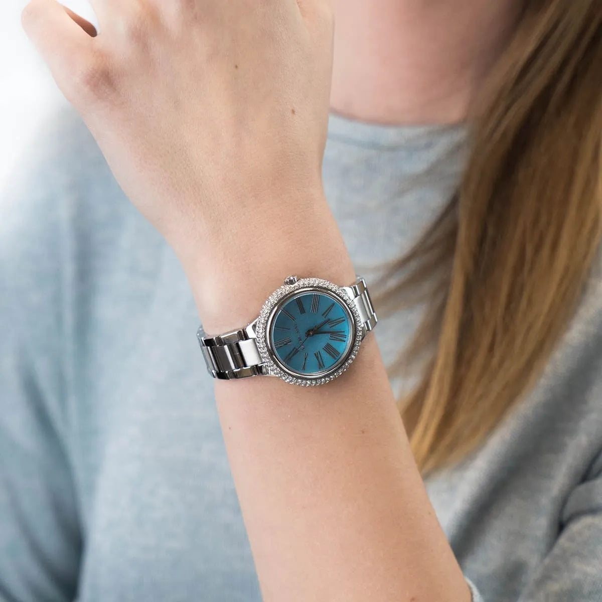 Michael Kors Mini Taryn Blue MOP Dial Silver Women's Watch - MK6563