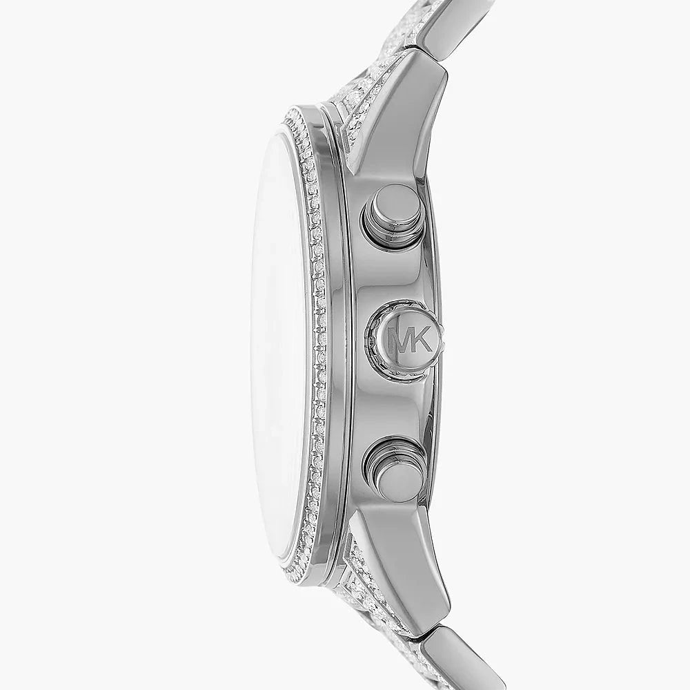 Side view of Michael Kors Ritz watch showing case profile and chronograph pushers