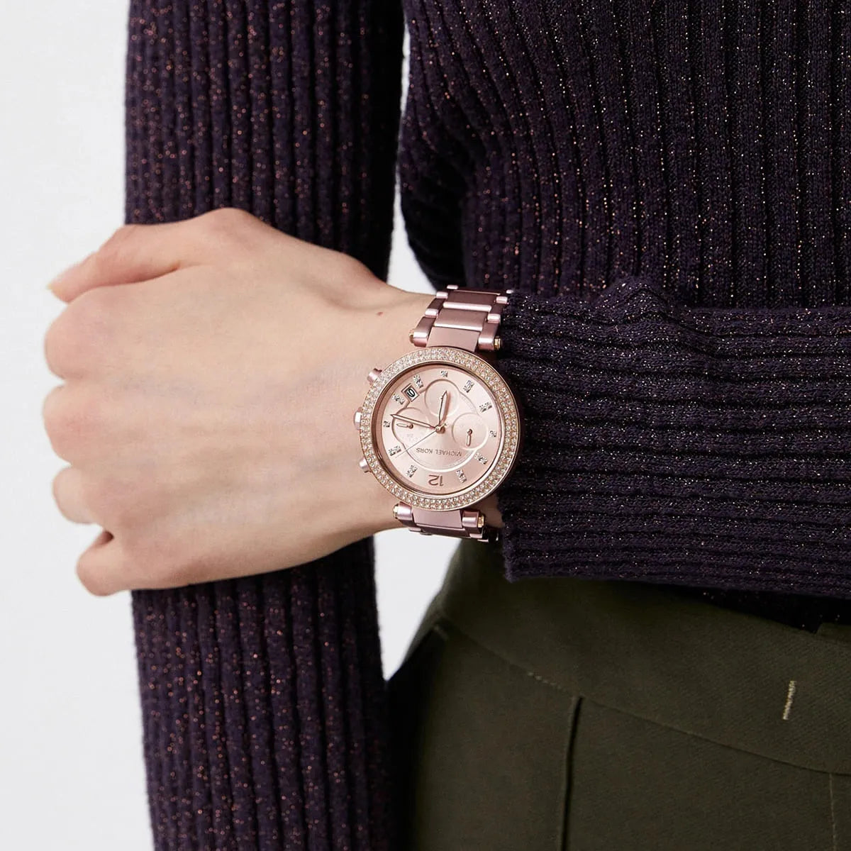 Michael Kors Parker Chronograph in Pink Aluminum Women's Watch - MK6806