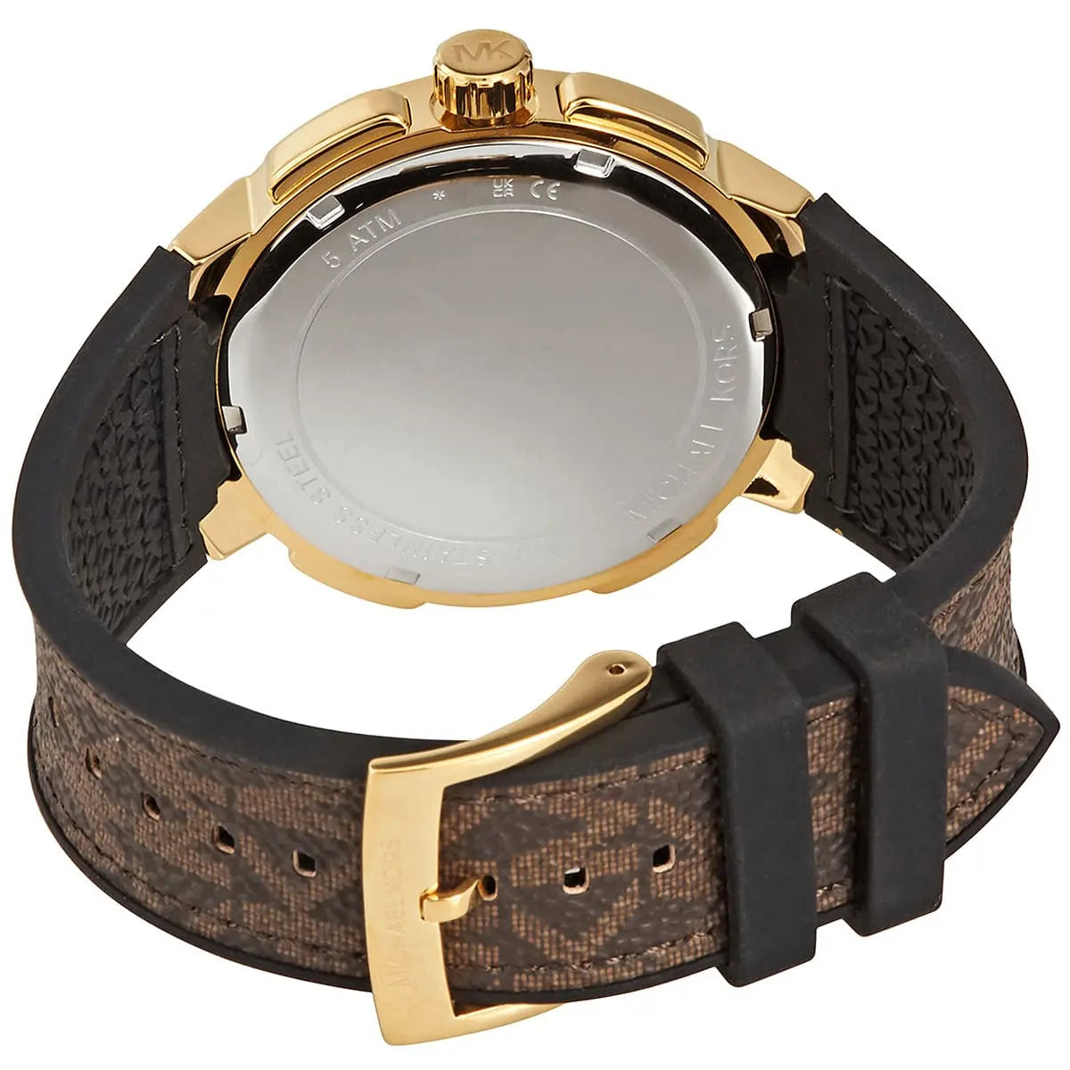 Michael Kors Sidney Logo Pattern Dial Brown Genuine Leather Women's Watch-  MK6948