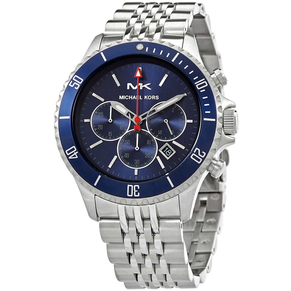 Michael Kors Bayville Chronograph Navy Blue Dial Silver Men's Watch -  MK8896