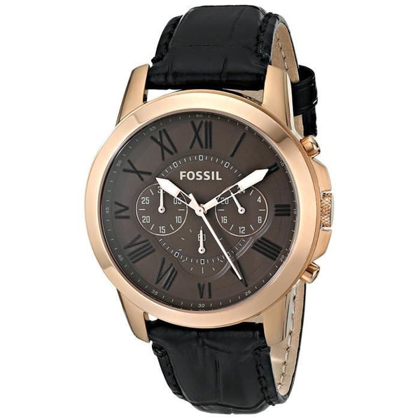 Fossil Grant Chronograph Brown Dial Leather Strap Men's Watch FS4992