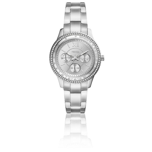 Fossil Stella Sport Chronograph Quartz Crystal Silver Dial Ladies Watch ES5108