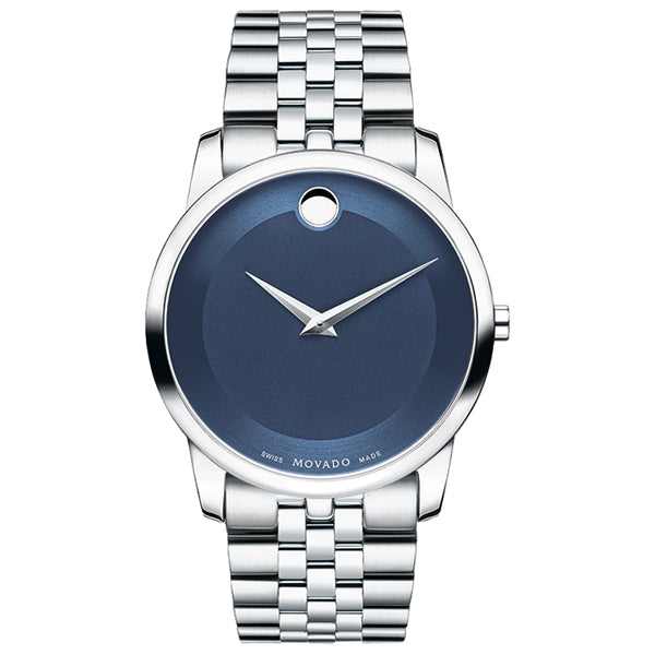 Movado Museum Classic Silver Stainless Steel Blue Dial Quartz Men's Watch - 606982