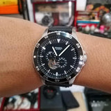 Fossil Crewmaster Sports Automatic Black Leather Men's Watch ME3148