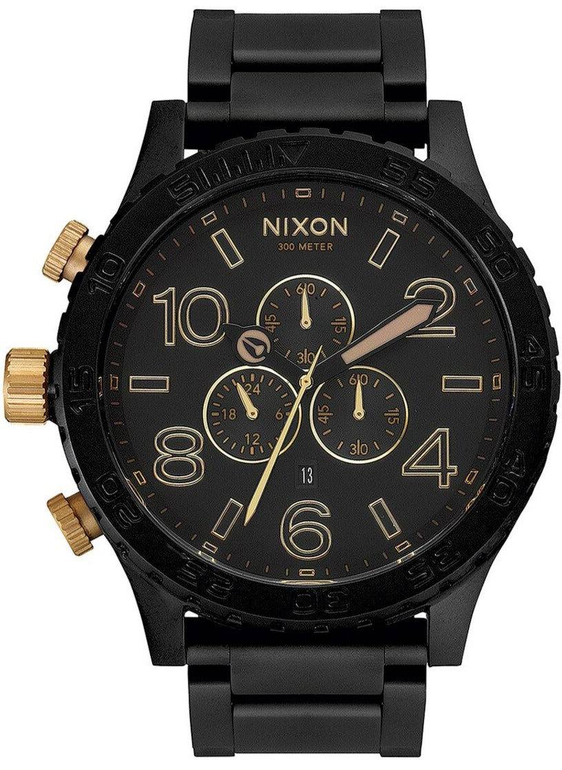 Nixon 51-30 Chronograph Matte Black & Gold Men's Watch A083-1041 (Defect)