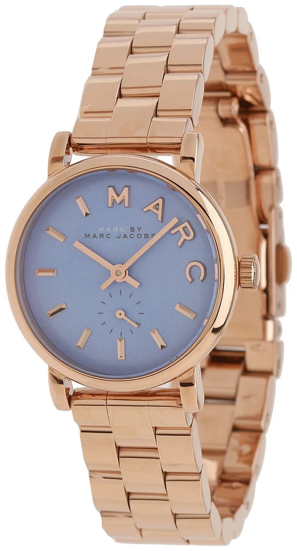 Marc Jacobs Mini Baker Blue Dial Gold 28mm Women's Watch MBM3285