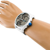 Diesel Big Daddy DZ7419 316L white stainless steel with a silicone strap 3ATM (30m) water-resistant 4 Time zones (GMT)