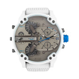 Diesel Big Daddy DZ7419 316L white stainless steel with a silicone strap 3ATM (30m) water-resistant 4 Time zones (GMT)