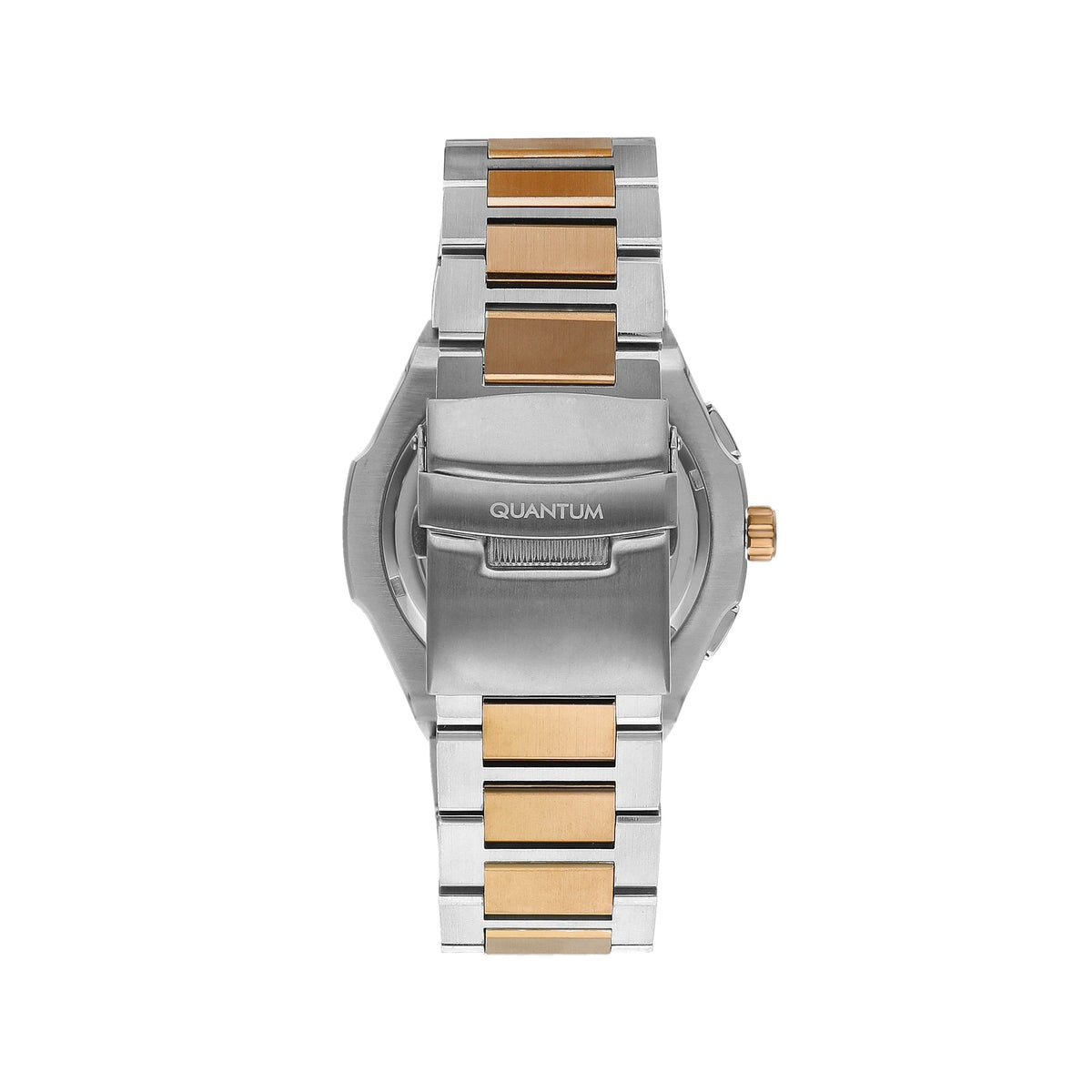 Stainless steel case back with Quantum branding on Adrenaline watch