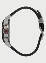 Quantum Black Chronograph Silicone Strap Men's Watch HNG956.351