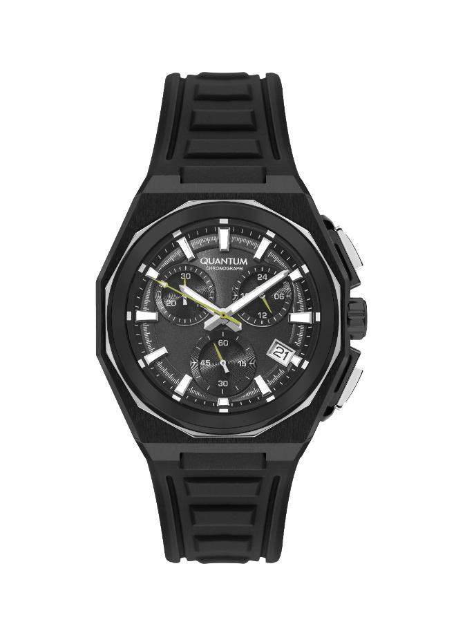 Quantum Black Chronograph Silicone Strap Watch PWG1078.651