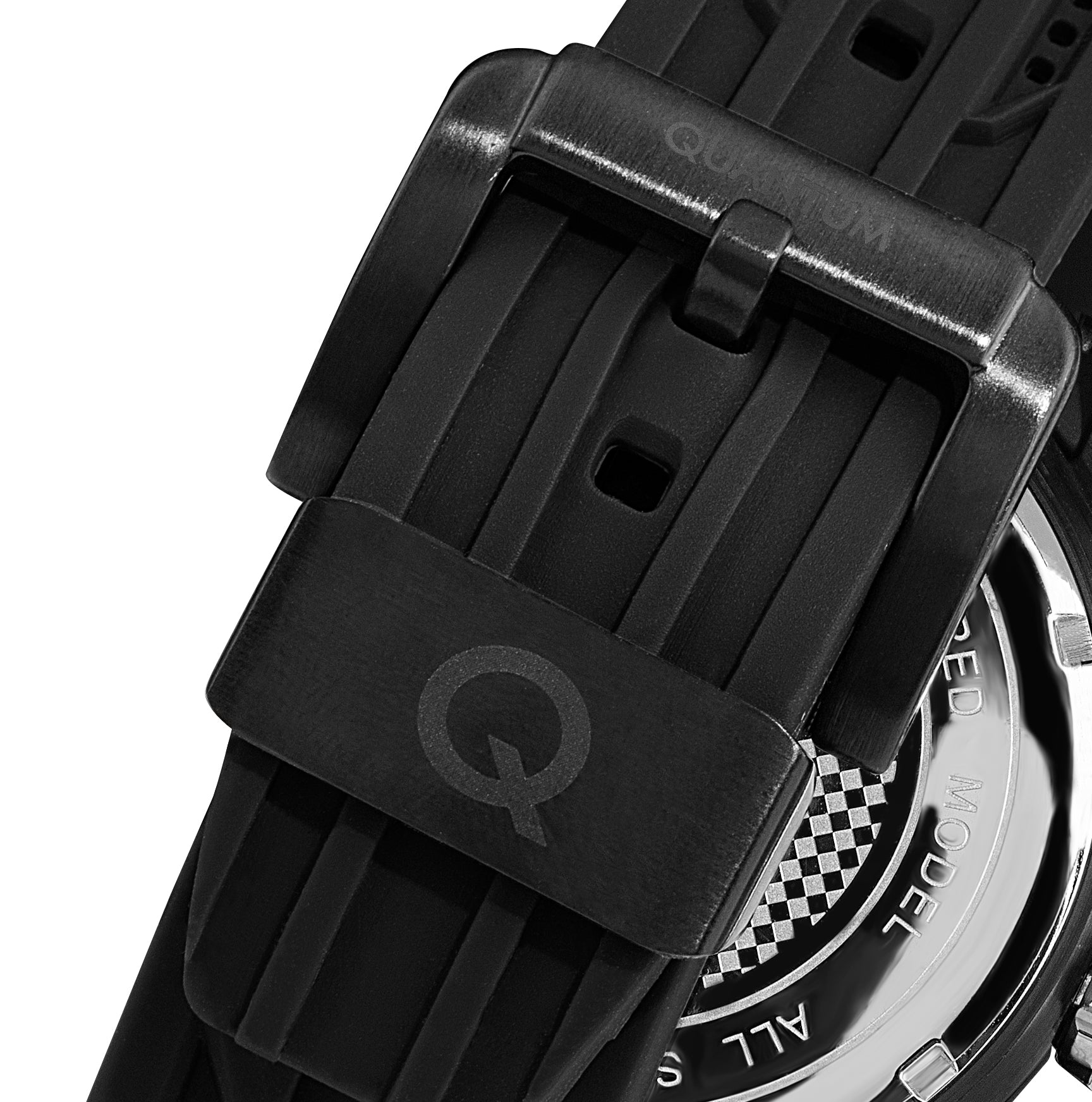 Quantum Chronograph All Black with Rose Gold Date Watch HNG893.851