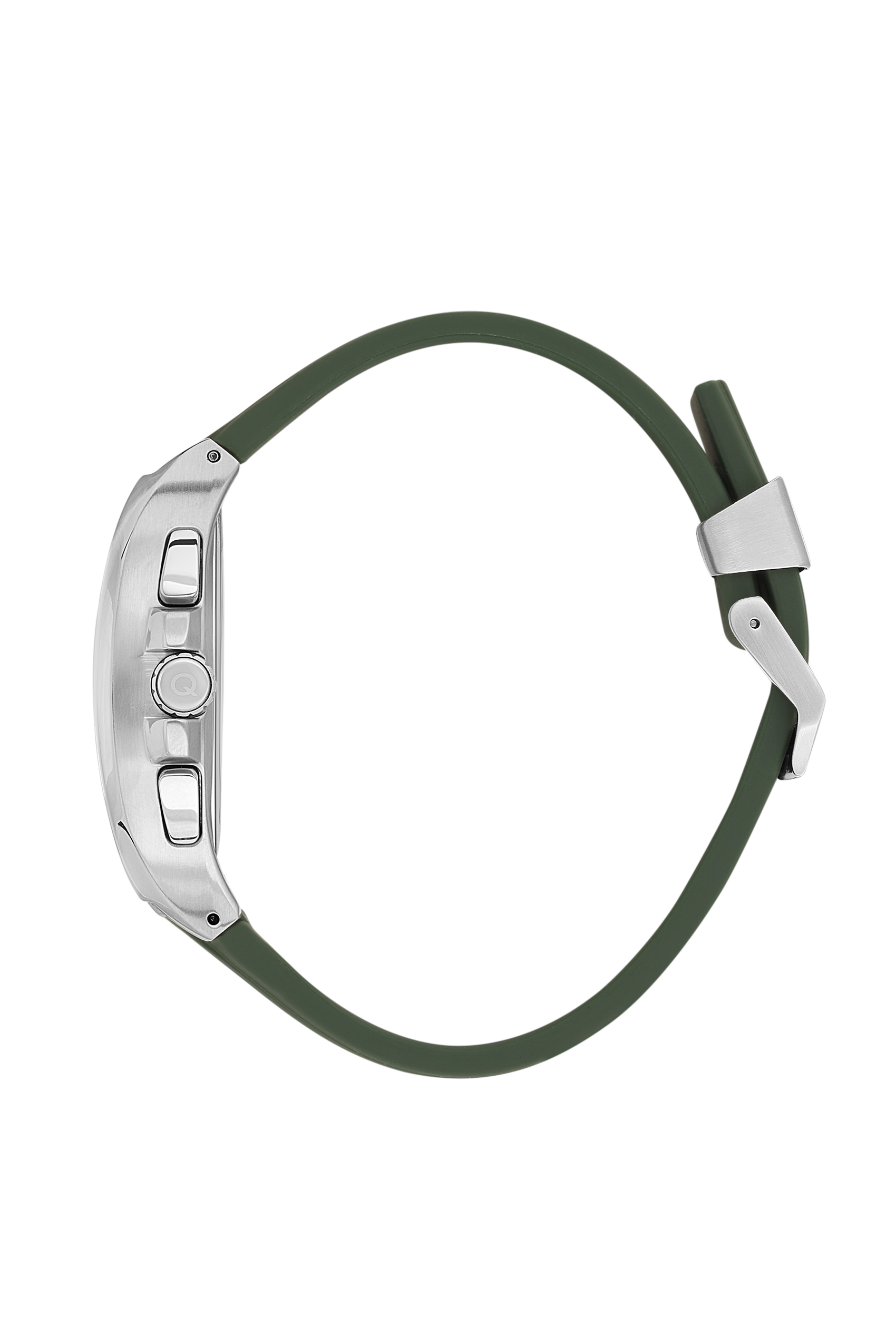 Quantum Chronograph All Green Silver Case Watch HNG997.375