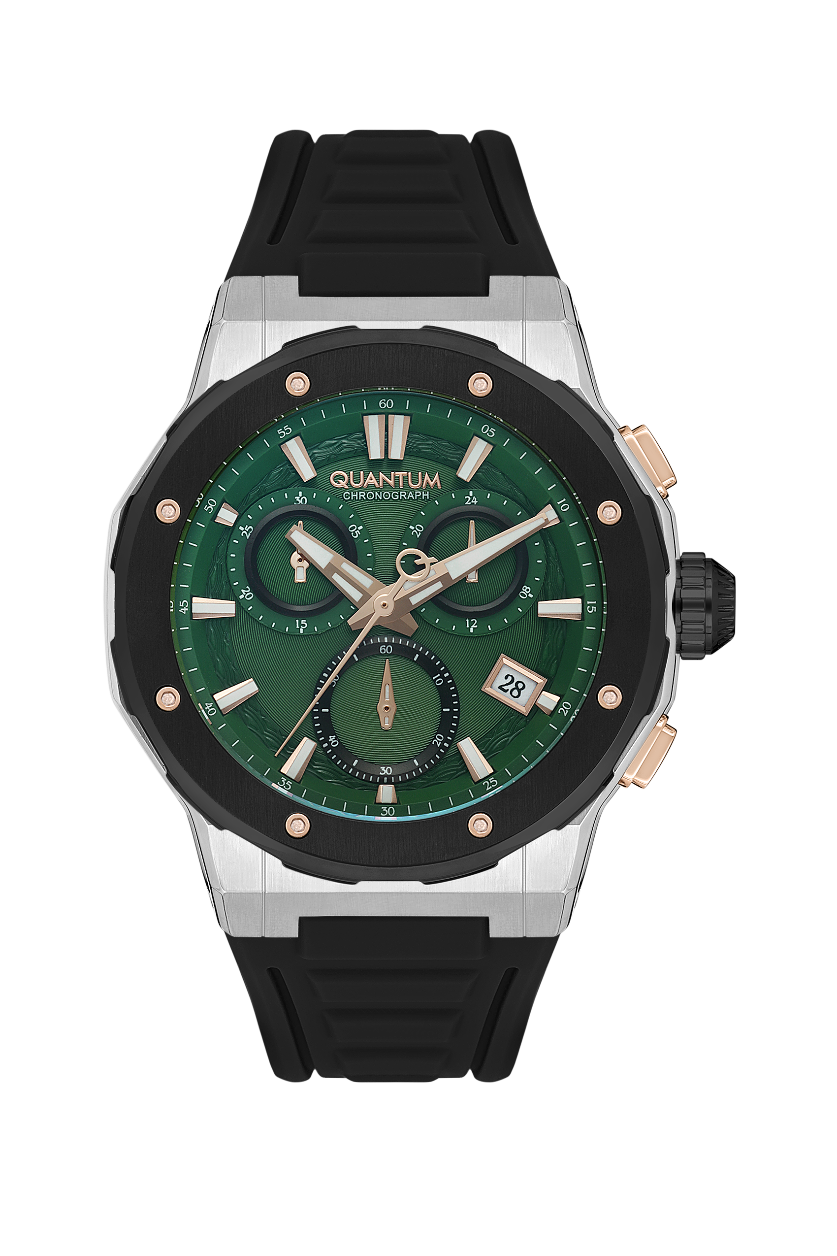 Quantum Hunter Men’s Chronograph Watch Black Rubber Strap – HNG1082.371 - Watch
