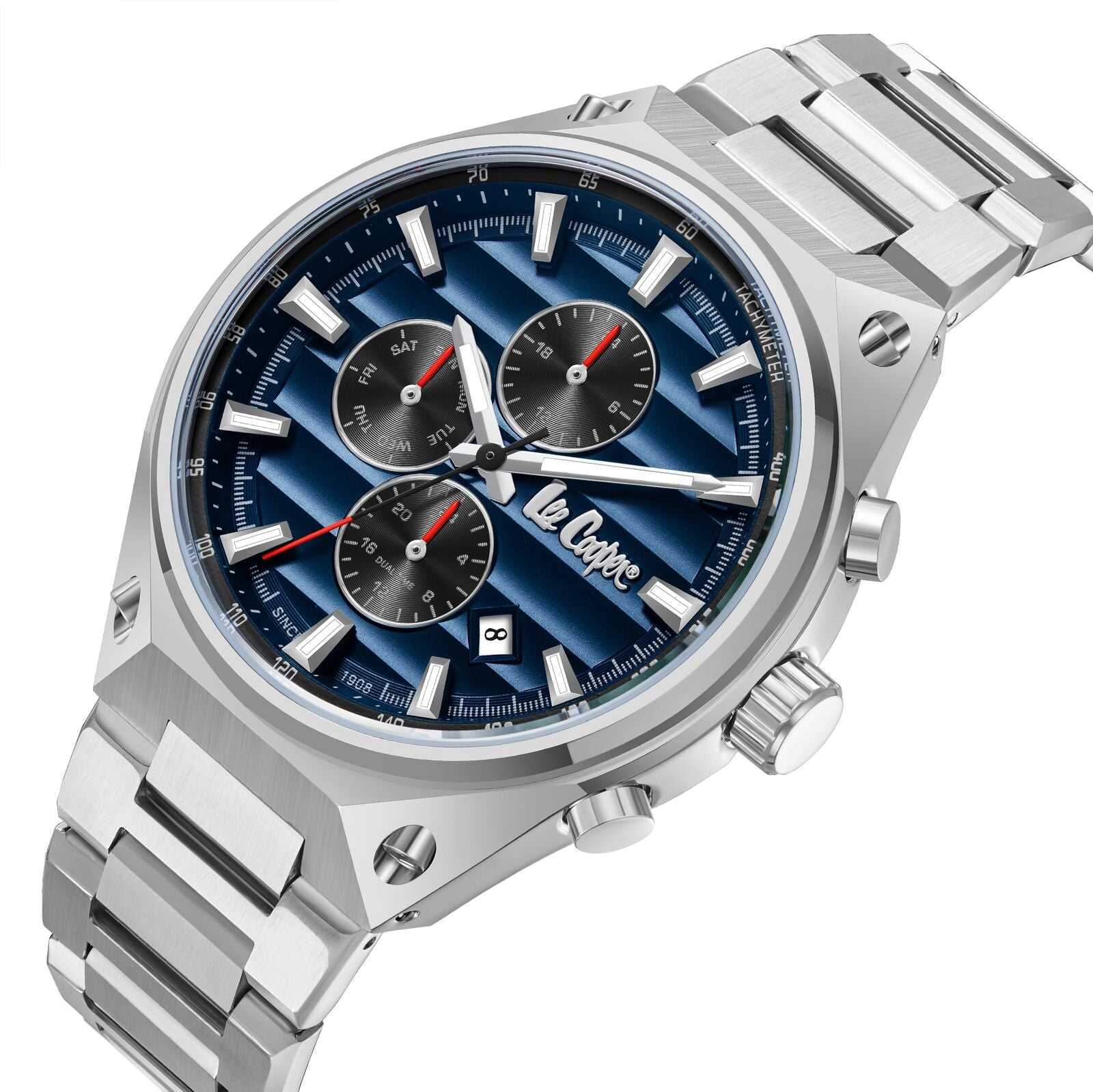 Lee Cooper Malo Chrono Blue Dial Silver Watch - LC08026.390
