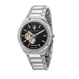 Maserati Stile Silver Automatic Black Dial Men's Watch  R8823142002 - Big Daddy Watches