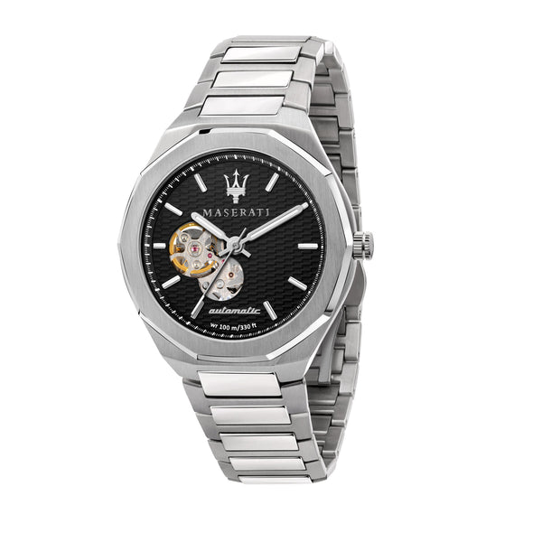 Maserati Stile Silver Automatic Black Dial Men's Watch  R8823142002 - Big Daddy Watches