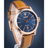 Maserati Epoca Blue Dial Leather Strap Brown Color Men's Watch R8851118001