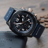 Fossil Machine Chronograph Grey Dial Leather Strap Men's Watch FS5016