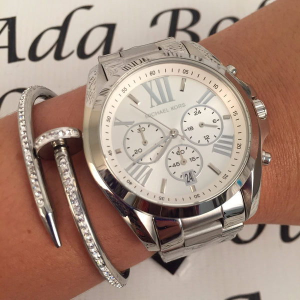 Michael Kors Bradshaw Chronograph All Silver Watch MK5535 Big Daddy Watches