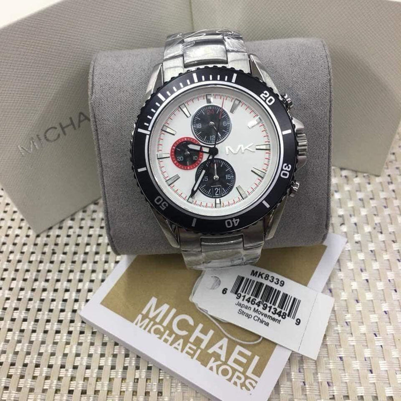 Michael Kors Chronograph White Dial Stainless Steel Men's Watch MK8339 Water resistance: 100 meters / 330 feet Movement: Quartz  