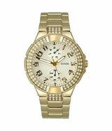 Guess Ladies Quartz with Beige Dial Analogue Display and Gold Stainless Steel Strap Women's Watch  W15072L1 - Big Daddy Watches