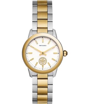 Tory Burch Collins Petite Yellow Gold-Tone and Stainless Steel Women's Watch TBW1306 - Image 1