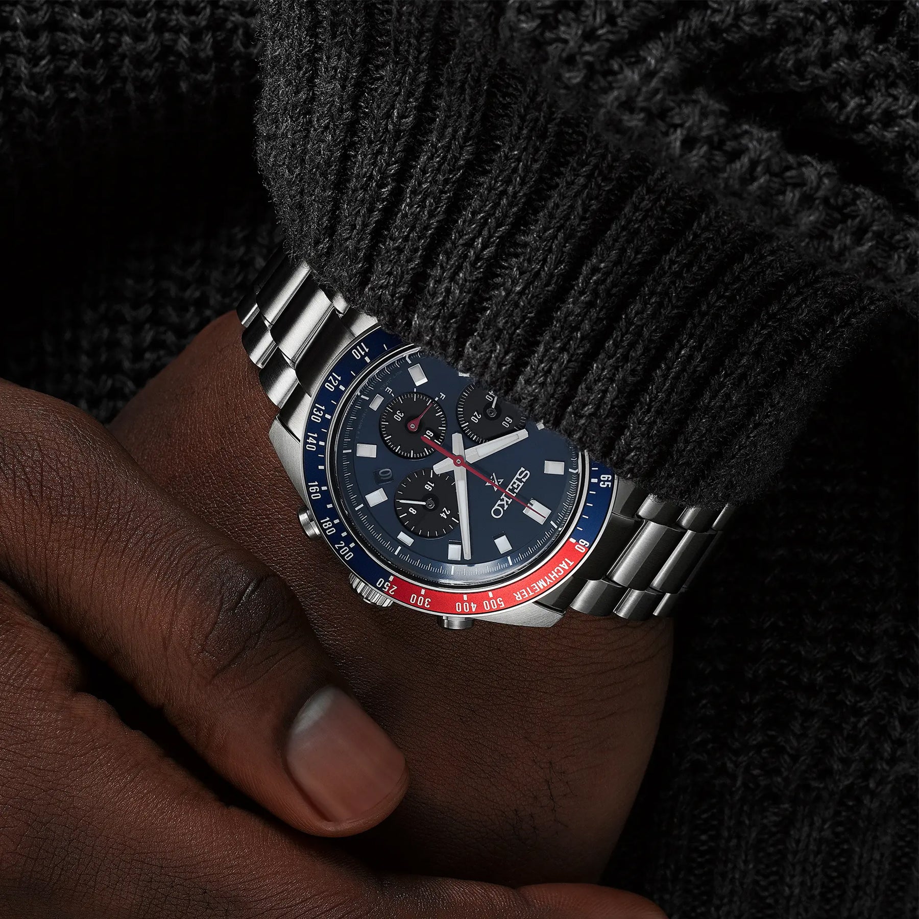 Seiko Pepsi Speedtimer Silver Men's Watch SSC913P1