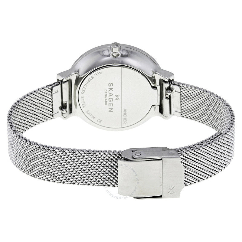 Skagen Ancher White Dial Stainless Steel Mesh Ladies Watch SKW2478