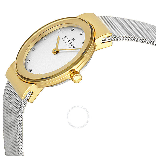 Skagen Freja Silver Dial Stainless Steel Mesh Ladies Watch 358SGSCD