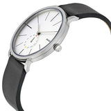 Skagen Hagen Silver Dial Black Leather Strap Men's Watch SKW6274