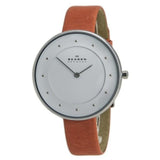 Skagen White Dial Rose Leather Strap Ladies Watch SKW2135